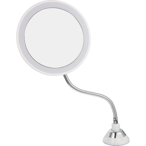 Miroir de Maquillage Grossissant 10x Blanc en Plastique Abs Miroir Ventouse Rotatif 360° pour Salle de Bain et Voyage à Usage Quotidien (1/5)