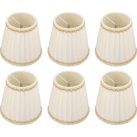 Ensemble de 6 petits abat-jour modernes en tissu à pince pour ampoule, lustre ou lampe de table/mur.