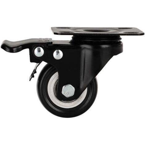 4 Pièces Roulettes pour Meubles 40mm - Charge Lourde Jusqu'à 200KG avec 4 Frein - Pivotantes avec Vis et Rondelles pour Transport, Table, Armoire
