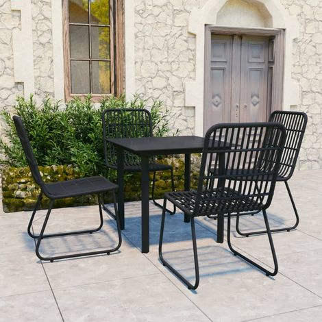 5 pcs Ensemble à dîner d'extérieur,Table et Chaises pour Jardin,terrasse Résine tressée et verre -77315 (1/5)