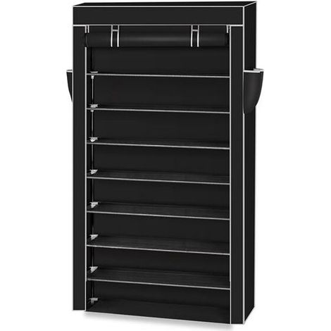 royaluxe -Meuble à chaussures non tissé 10 couches élargies 1603088-noir (1/5)