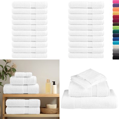 Premium-Saunatücher SOLUND 10 Stk Weiß 80x200 cm 600 g/m² - Saunatücher - Baumwollhandtücher - Wellnessaccessoires - Badeset - Strandtuch - Home & Living (1/5)
