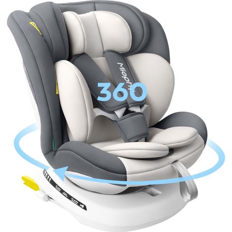 Siège Auto 360 Pivotant, 0-12 ans, 40-150 cm, Bébé Siège Auto ISOFIX, Groupe 0+1/2/3, Dos à la route jusqu'à 105 cm, 5 Inclinaisons (1/5)