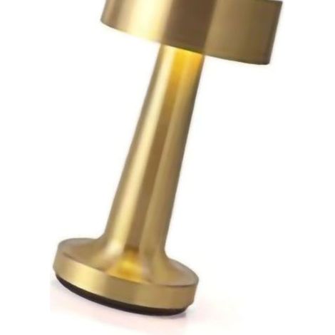 Lampe de table LED vintage rechargeable en métal doré champagne, style barre de musculation, gradation tactile sans fil, pour salon, café, chambre, bar. Modèle C. (1/3)