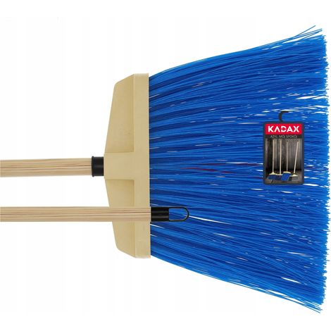 KADAX Besen, Gartenbesen mit Stiel aus Holz, Straßenbesen. Blau, 36 cm