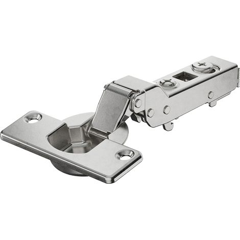 Hettich – Charnière invisible inox clipsable avec amortisseur intégré – Réglage de recouvrement ± 2,5 mm – Ouverture 100° – Épaisseur porte 12 à 22 mm