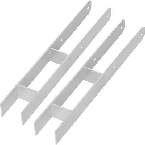 KOTARBAU® H-Pfostenfuß für Einbettung, Halterung, verzinkter Stahlanker, 70 mm, 2er-Set