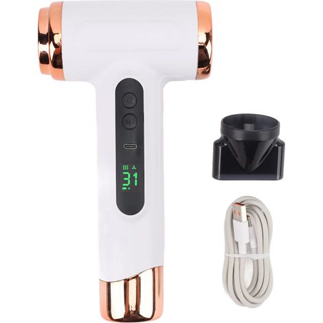 Asciugacapelli senza fili, portatile, ricaricabile tramite USB - ideale per viaggi e trasferte di lavoro - bianco (1/4)