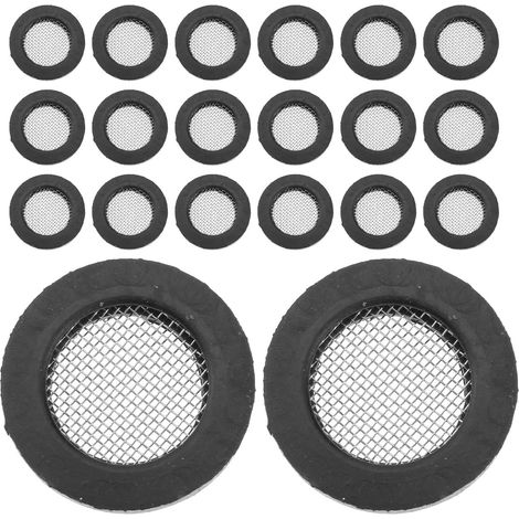 Joint en Caoutchouc avec Filtre Inox 20 Pièces Noir pour Robinet (1/5)