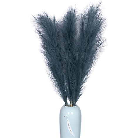 Pampasgras-Dekoration – 110 cm hohes künstliches Pampasgras – Pompon- und Blütenzweige – Dunkelgrün