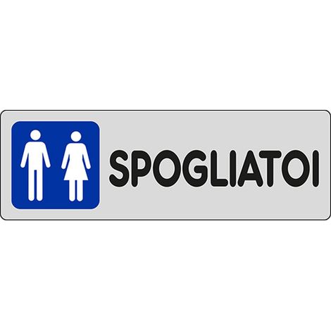 Cartello in Carta Autoadesiva 15x5 cm - SPOGLIATOIO PER UOMINI E DONNE (1/2)