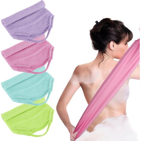Ensemble de 4 pièces pour exfolier le dos - Serviette de bain japonaise en nylon avec sangle pour massage corporel (1/5)