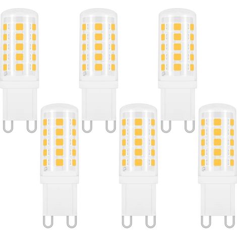 Ampoule G9 LED 4W Blanc Neutre 4000K, 400LM, Équivalent Halogène G9 40W 33W, 360 Degrés, AC 220-240V, LED Lampe Neutre pour Lumière Miroir, Lampe de Table, Non-dimmable, lot de 6 [Classe énergétique D (1/5)