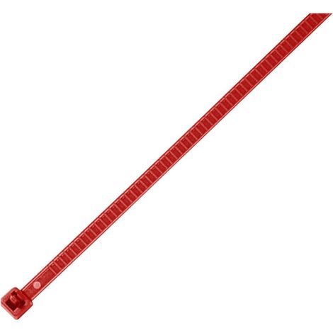 HellermannTyton 115-00003 LR55R-PA66-RD-Q1 Fascetta per cavi 196 mm 4.80 mm Rosso riutilizzabili, stabile al calore 25 (1/3)