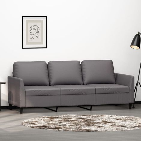 3-Sitzer-Sofa Grau 180 cm Kunstleder vidaXL (1/5)