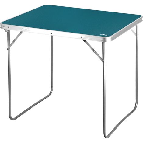 Mesa de camping 80x60x70 cm, azul, plegable (1/5)