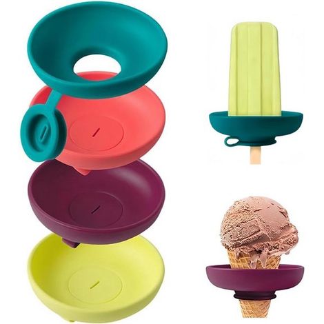 Soportes para helados,Paquete de 4 soportes para helados infantiles,Apto para evitar goteos (1/5)