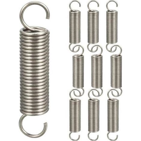 Lot de 10 ressorts double crochet galvanisés – Ressorts de traction et de compression – Taille 1,2 11 45 mm – Pour assemblages techniques - 10pcs (1/2)