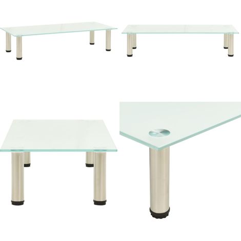 Meuble TV Givré 80x35x17 cm Verre trempé - Meubles Tv - Meuble Tv Design - Table Tv Contemporaine - Support Tv Verre Trempé - Rangement Tv - Home & Living (1/5)