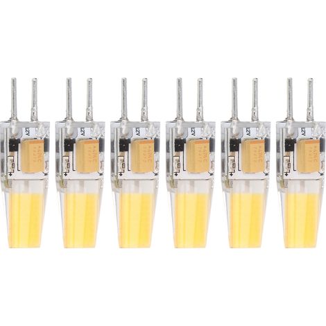 Lot GY6.35 5W AC/DC12V COB ampoule à broches, blanc chaud, 6 pièces, pour suspension, plafonnier, applique, lampe de table (CE+ROHS). (1/5)