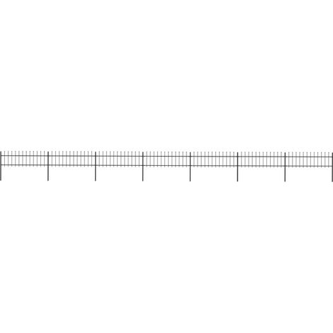 vidaXL Garden Fence with Spear Top Steel 1248x60 cm Black