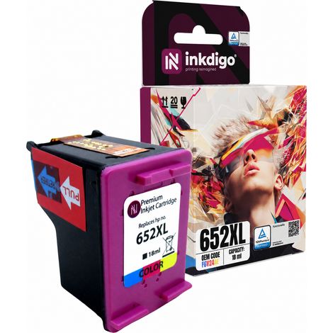 Inchiostro Inkdigo 652 XL compatibile con HP DeskJet 3635 InkAdvantage1115 3775 certificato TÜV (1/5)