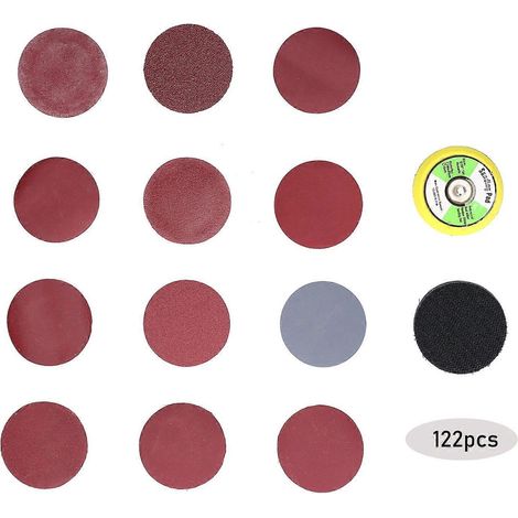 122-teiliges Schleifscheiben-Set mit Schleifpad, Polier-Schleifpapier, rund, 2 Zoll, DM05601282