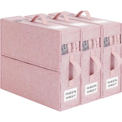 Set de 3 organiseurs de draps pliables roses