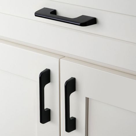 Möbelgriffe aus Aluminiumlegierung, Türgriffe, Schubladengriffe für Kommoden, Kleiderschränke, Schuhschränke, schwarz, Typ A, 160 mm Lochabstand (1/3)
