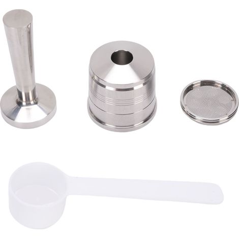 Capsule de café réutilisable compatible avec les machines à café Illy X7, Y3 et Y5. Capsule de café rechargeable en acier inoxydable avec tasseur et brosse. (1/5)
