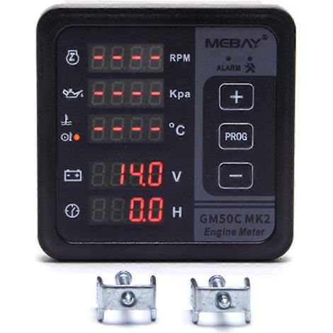 Compteur de régime moteur numérique multifonction MEBAY GM50C MK2, manomètre de pression d'huile, compatible avec la plupart des moteurs à injection électronique, affichage du régime moteur. (1/5)