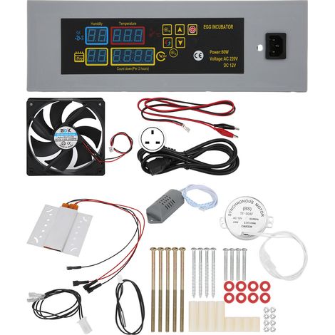 HTMC7 Mini-Brutapparat – Temperaturregelung + Eierwender – Digital – Geflügel – UK-Stecker 220 V
