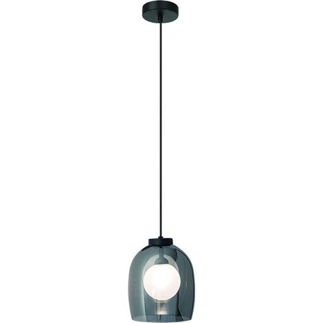 Suspension Luminaire D180 Pour Ampoule LED G9 Noir Sablé ZAMBELIS 22051 FS