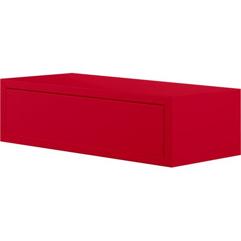 Mensola da Parete 1 Cassetto 45x13,4x20 cm in Fibra di Legno Lego Rosso (1/5)