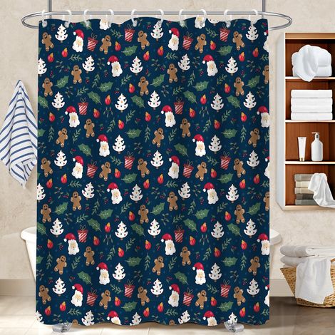 Rideau douche polyester 180x180 montage sans perçage protection douche pour créer une ambiance spa (1/5)