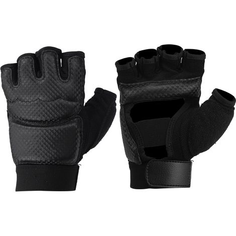 Gants de Boxe Mi-Doigts Noirs pour Taekwondo, Fitness et Kickboxing (1/5)