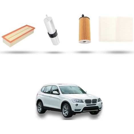 Kit tagliando 4 filtri compatibile con Bmw x3 (F25) 20dx 140kw dal 2014 al 2017