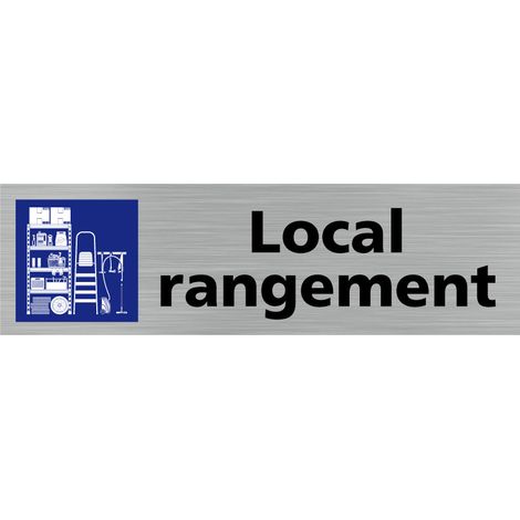 Pictogramme LOCAL RANGEMENT (Q0424).- Adhésif aspect aluminium brossé - (1/5)