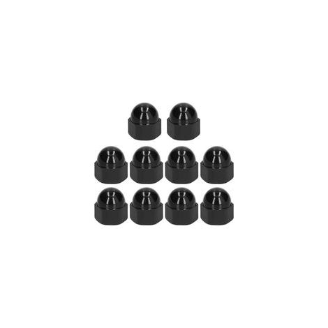 Tapas para tuercas hexagonales, 10 unidades, tapas protectoras abovedadas, sujetadores de plástico negro, suministros industriales M12