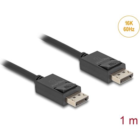 Delock Cable DisplayPort coaxial 16K 60 Hz 80 Gbps 1 m