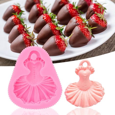 Haushaltsküche Silikonform Rosa Tanzrock Backform Kuchen Kekse DIY Werkzeug Rosa (1/5)