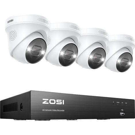 Sistema de videovigilancia, resolución de 8 MP, funciones de detección inteligente, NVR de 8 canales, 4 cámaras, ninguno (1/2)
