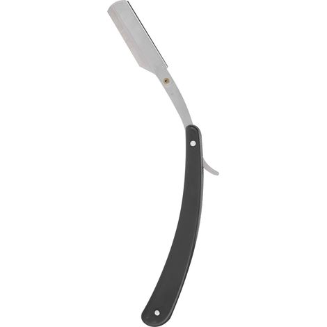 Porte-Rasoir Homme Rétro Pliable en Métal, Support Classique Barbier pour Rasoir de Sûreté, Coupe-Barbe et Couteau de Rasage, Noir, Accessoire Salle de Bains (1/5)