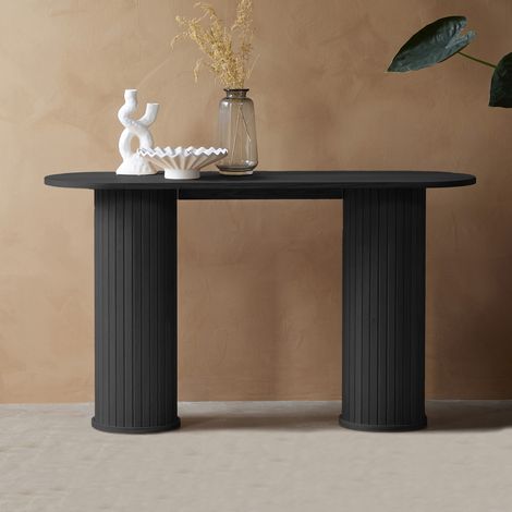 Console ovale 130x40x75 chêne noir - SKYRA (1/4)