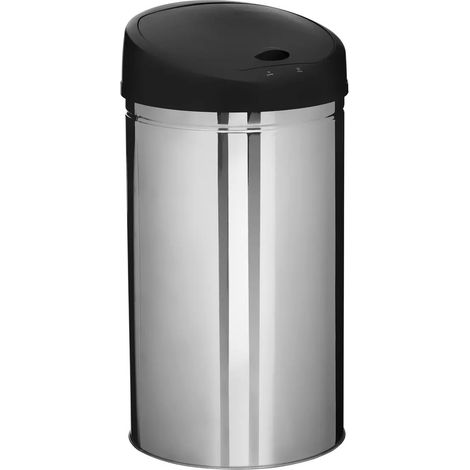 Mülleimer mit automatischem Sensorsystem Modell Alpha, Farbe Silber/Schwarz, 42 Liter (1/5)
