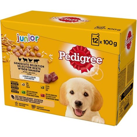 Aliment humide Pedigree Junior pour chiots, mélange de saveurs en gelée, 1 pièce. (1/4)