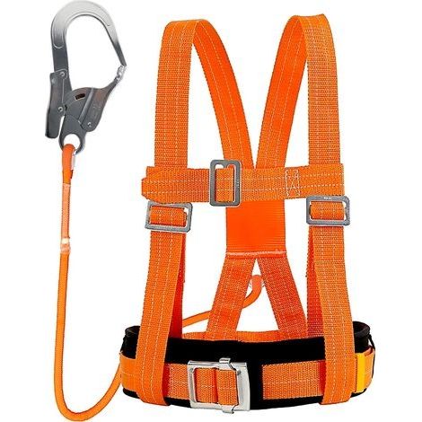 Harnais de sécurité en polyester – Taille ajustable 50-120 cm – Boucles en acier pour alpinisme et travail en hauteur – Conception ergonomique (1/5)