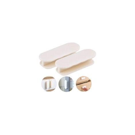 Set di 2 maniglie per porte da balcone, maniglie autoadesive per porte, maniglie per armadi, maniglie per porte da balcone, maniglie in plastica per mobili da giardino, maniglie in vetro bianco - Crez (1/4)