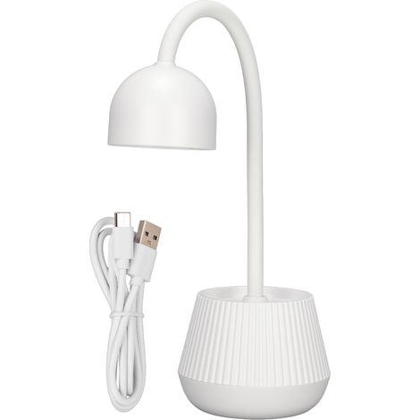 Lampe UV LED 24W pour séchage vernis semi-permanent, 365nm+405nm, col de cygne rotatif 360°, USB, blanc (1/5)
