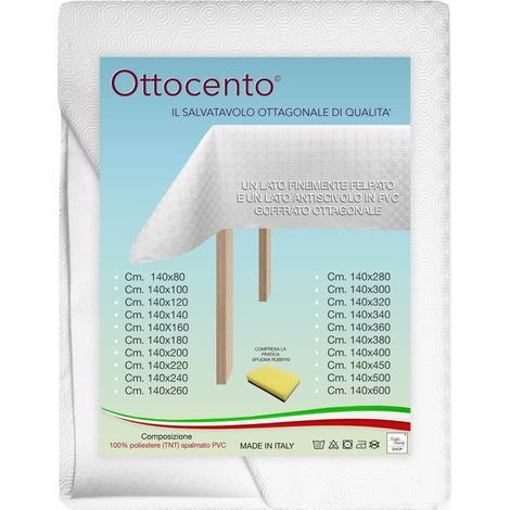 SOTTOTOVAGLIA MOLLETTONE salva tavolo PROTEGGI TAVOLO bianco Gommato antiscivolo con spugna RUBBY© Cm. 140x240